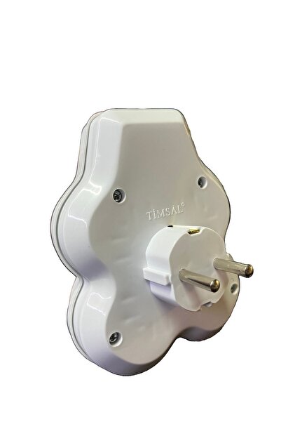 TİMSAL ELEKTRİK مقبس غوليات أبيض مكون من 4 قطع مقاوم للأطفال مع مفتاح، لا يوجد في الصورة