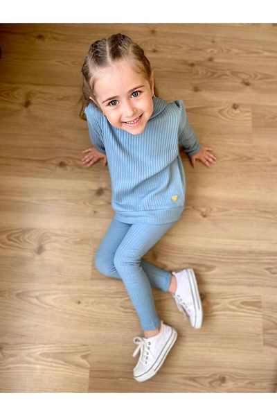 e-çocuk Corded Girl's Set - Lower and Upper Set 6427
