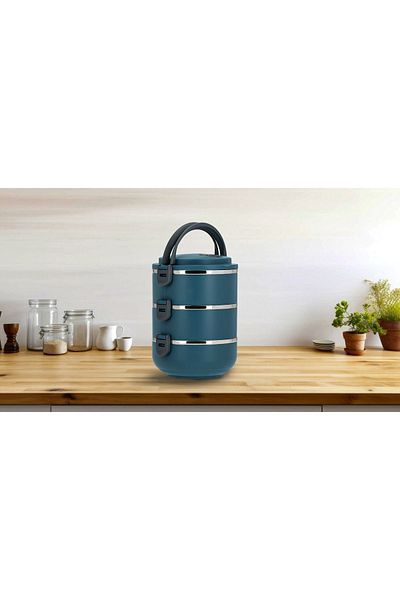 Penguen Set of 3 Food Storage Thermos and Lunch Box for Workplace-Picnic-Camping