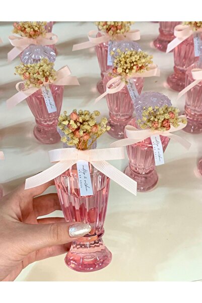 eliz 15 Adet Mika Plastik Kolonya Pembe Hediyelik Söz Nişan Kına Nikah Bebek