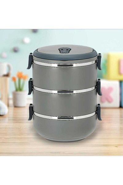 Penguen Set of 3 Food Storage Thermos and Lunch Box for Workplace-Picnic-Camping