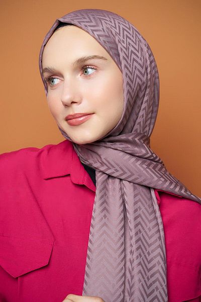 Modakaşmir Jacquard Silky Series - Σάλι με ζιγκ-ζαγκ σχέδιο