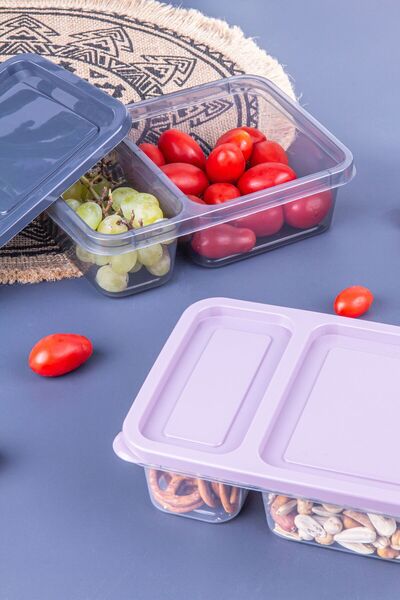 Poomy 850 ml Capacity 2 Compartments Storage Set