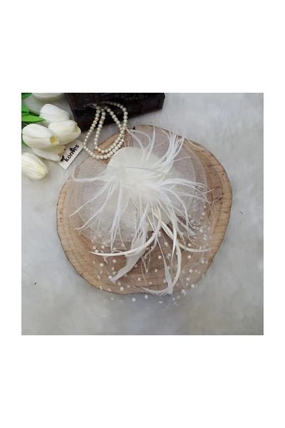 Limelia Bridal Wedding Hat - White Polka Dot