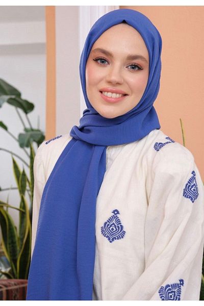 Mides scarf Hijab Cotton Krash Jazz Shawl Model-Denim Blue