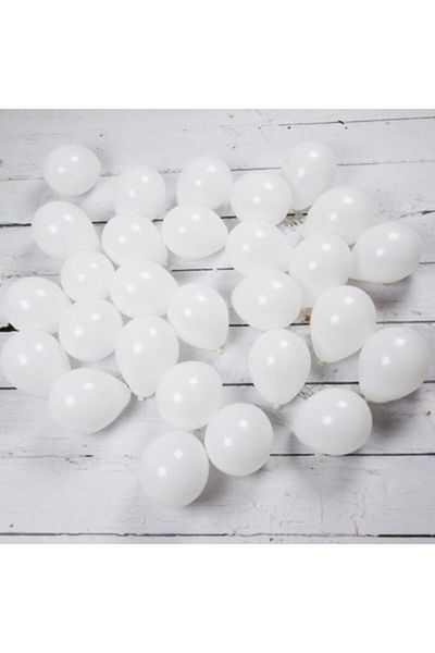 Deniz Party Store 5 Inch Tiny Latex Balloon 12.5 Cm Diameter 20 Pieces Pastel White