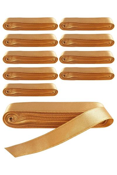 Evsay Satin Ribbon 10 Pcs2 cm Gold 10 Meters