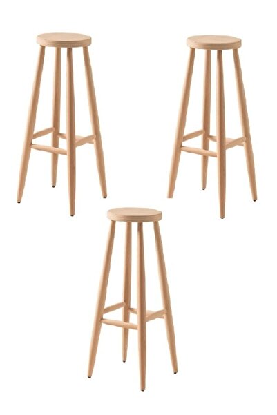 Genel Markalar Ahşap Tabure Ham 28*70 Cm 3 Adet