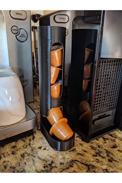 Osqar Nespresso Ve Starbucks Uyumlu Duvar Tipi Kapsül Tutucu Kahve Standı Siyah