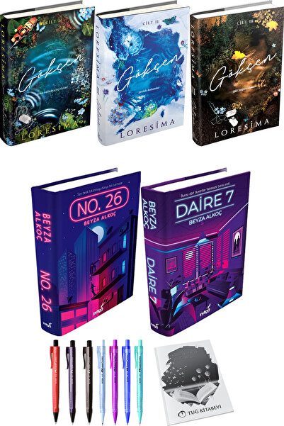 İndigo Kitap Gökçen 3lü Set Ciltli Loresima ve No. 26 Daire 7 Ciltli Beyza Al...