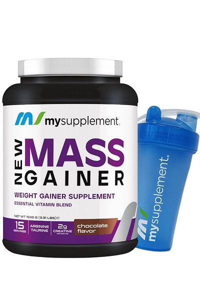 MYSUPPLEMENT Chocolate Flavored Mass Gainer 1500 Gr 15 Servings Carbohydrate Powder