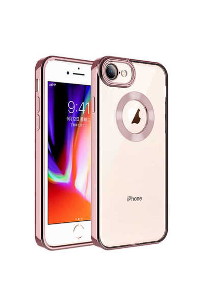 halkhouse iPhone 7-8 Kamera Korumalı Omega Renkli Şeffaf Silikon Kapak Şık Kılıf