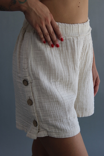 ASC SUN Buttoned Muslin Shorts