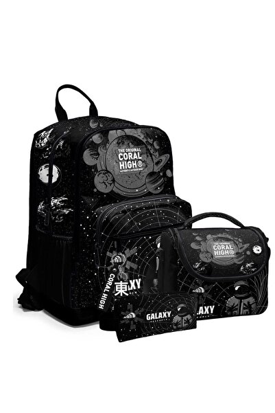 Coral High Galaxy Desenli Okul 3'lü Çanta Seti (ÇANTA THERMO ÖZELİKLİ BESLENM...
