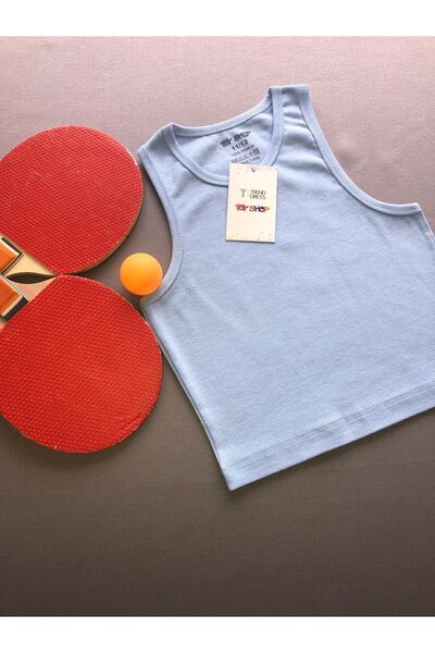 TREND DRESS الأطفال المحاصيل (الأزرق)