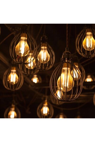 Neovista Rustik 4w A60 Led Filament Ampul Bal Cam E27 Sarı Işık Dekoratif Vintage Aydınlatma