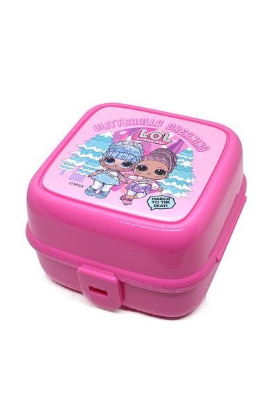 Timon Lol Pink Lunch Box 3 Compartment Set with Fork and Spoon - Original Licensed Product