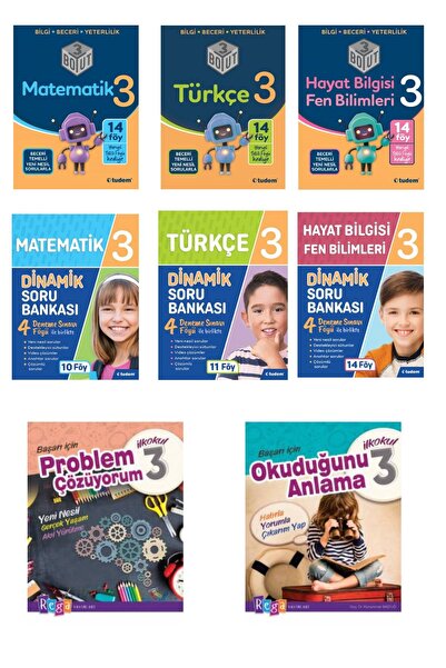 Tudem Yayınları Tudem 3.sınıf 3 Boyut - Dinamik Soru Matematik+türkçe+hayat B...