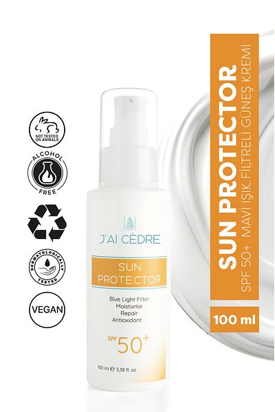jai cedre Spf 50+ Sunscreen with Blue Light Filter - High Protection Effect, Moisturizing and Antioxidant