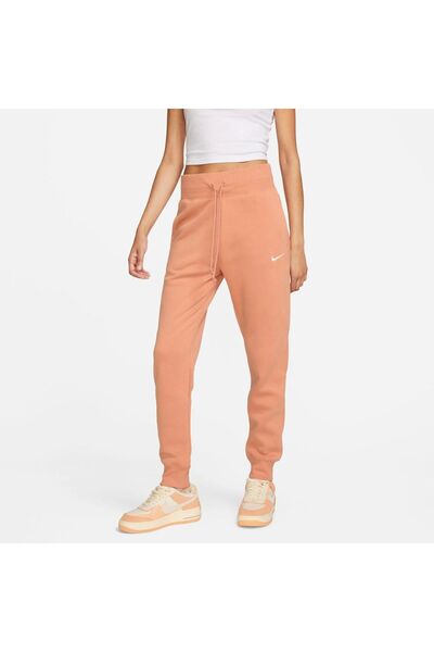 Nike Sportswear Phoenix Fleece High Rise Kadın Turuncu Eşofman Altı