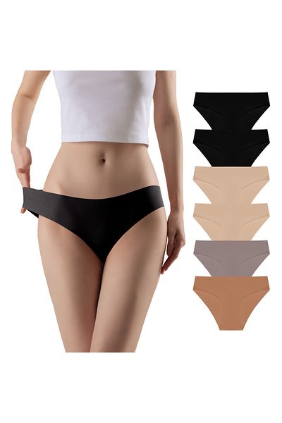Soho Mood Pack of 6 Basic Non-Marking Laser Cut Flexible Women's Panties