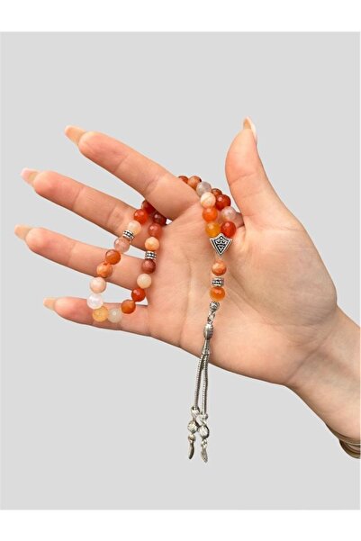 Asya Gems Mărgele de rugăciune naturale tăiate în formă de glob de 8 mm - Aga...