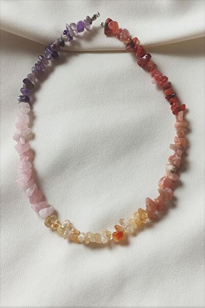 badeaccessories Sertifikalı Koç Burcu Doğaltaş Kolye (sitrin, Ametist, Güneş Taşı, Pembe Kuvars, Akik)
