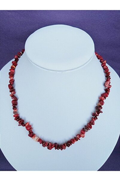 Gena stone قلادة مرجانية حمراء - مجوهرات من الحجر الطبيعي - حجر طبيعي مرجاني ...