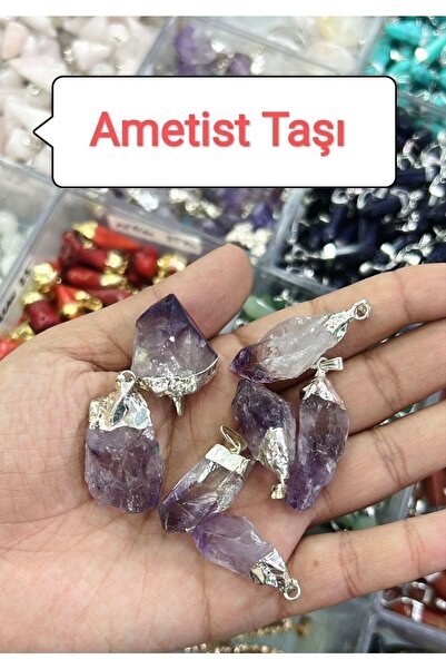 Gena stone Doğaltaş Kolye Ucu Ve Kordon Ip / 1 Adet Kolye Ucu Ve 1 Adet Kordo...