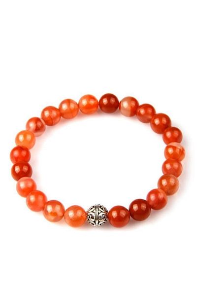 Armis 8 Mm Natural Stone Brown Agate Bracelet - Evil Eye Stone