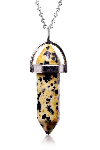 Armis Spotted Jasper Natural Stone Pandula Necklace Natural Stone Including Chain