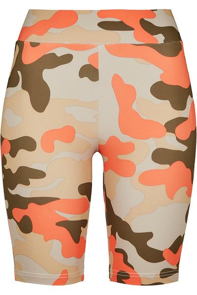 Urban Classics Damen Ladies High Waist Camo Tech Cycle Shorts