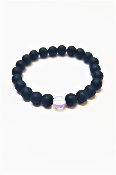 Armis Black Matte Onyx Opal - Unisex Natural Bracelet with Single Stone