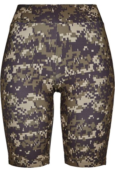 Urban Classics Damen Kadın Yüksek Bel Camo Tech Bisiklet Şortu
