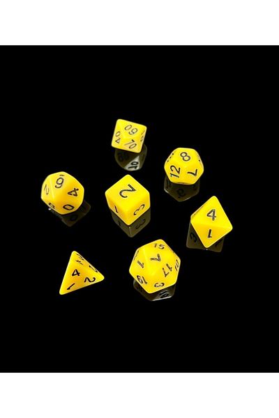 Le Majeur 7-Piece DND Frp Dice Set - Dungeons And Dragons Desktop Gaming Dice, Yellow Keshe Gift