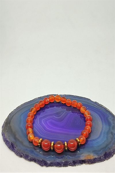 badeaccessories Agate Natural Stone Certified Carnelian Bracelet