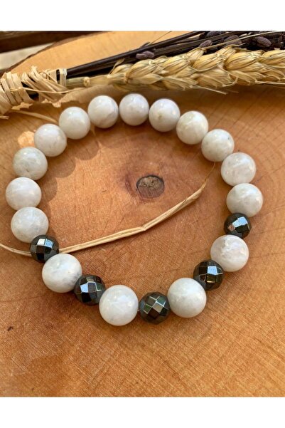 AYZE DOĞALTAŞ Moon Stone - Hematite Bracelet