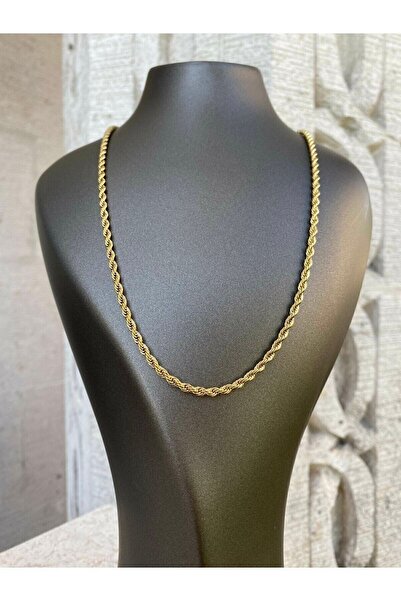 Loca Collection Burgu Halat Model Paslanmaz Çelik Zincir Kolye Gold Renk