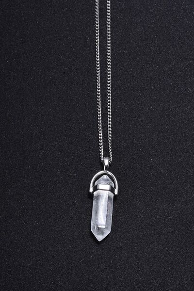 Elite Aksesuar Pandula Necklace - Crystal Quartz Natural Stone