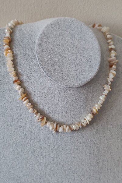 badeaccessories Certified Sedef Kırıktaş Natural Stone Necklace