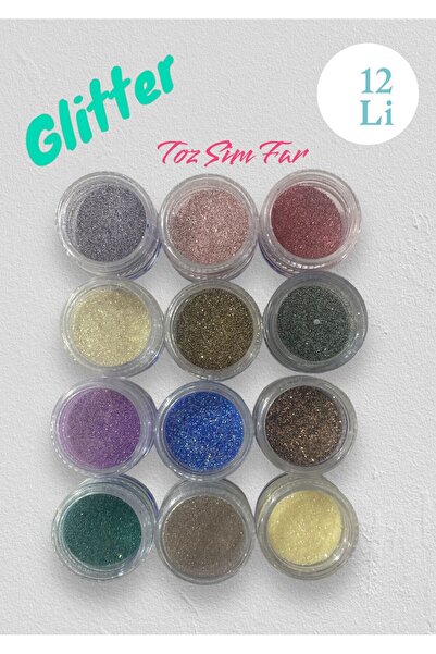 eyelash 12 li Glitter Sim Göz Farı Yüz ve Vücut Parıltısı Glitter Sim Far 12 li