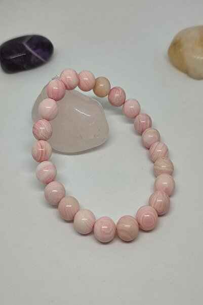 badeaccessories Sertifikalı Pembe Sedef Doğaltaş Bileklik