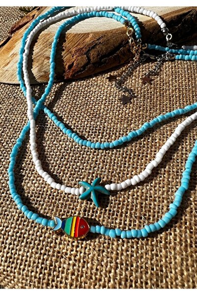 Kosovalı Denizin Modası  Rainbow Fish And Star  Kolye Seti