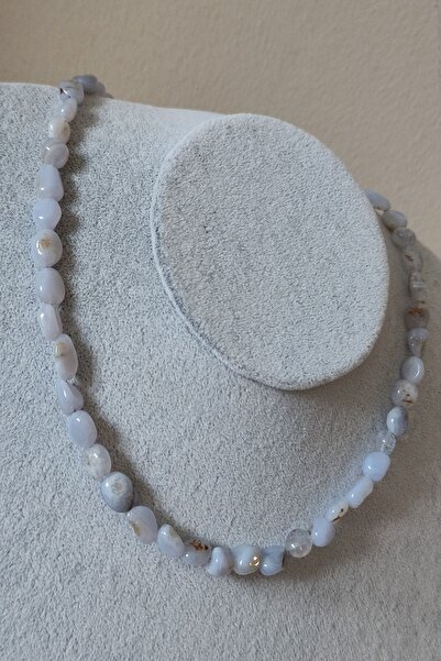 badeaccessories Sertifikalı Kalsedon Amorf Doğaltaş Kolye