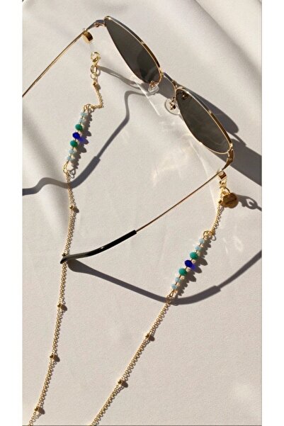 Sisyphos Design Crystal B Kadın Mavi Turkuaz Kristal Gözlük Askısı  Zinciri İpi