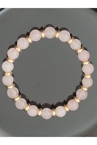 Gena stone Pembe Kuvars Bileklik Aşk Taşı Sevgi Taşı Eş Taşı