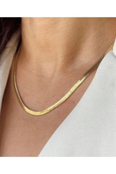 Novon Giyim & Aksesuar 316l Steel Thick Italian Premium Gold Color Necklace