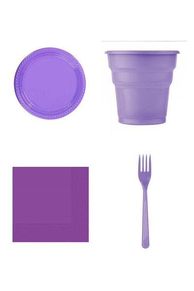 asöy Birthday Disposable Plate Cup Fork Napkin Set Disposable 95 Pieces Full Set for 25