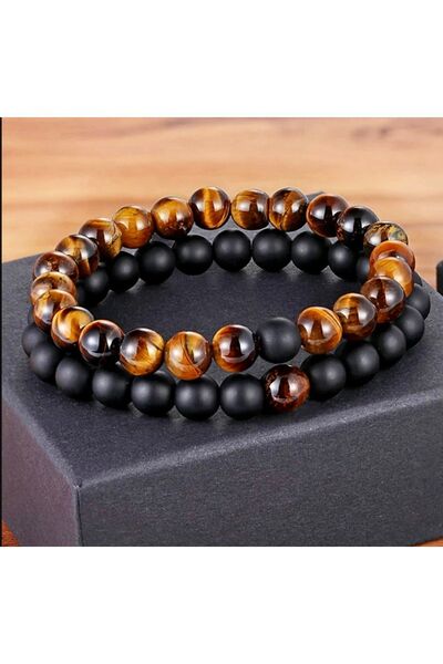 Melek Bozkurt Kaplangözü Oniks Doğal Çakra Taş Sevgili Bilekliği