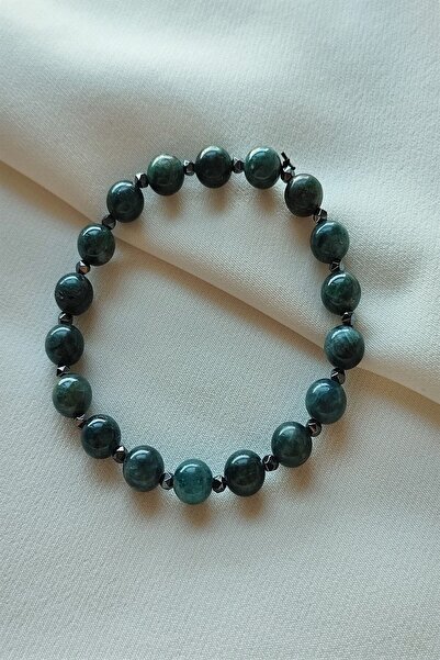 badeaccessories Men's Apatite 8 Mm Natural Stone Bracelet - Certified